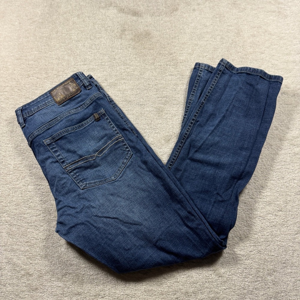 Buffalo David Bitton Jeans Mens 36x32 Blue Jackson-X Straight Stretch Denim